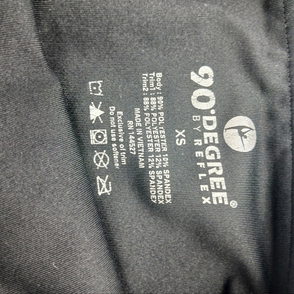 90 Degree Reflex Black Leggings Athleisure Wave Striped Mesh Womens Size XS - Picture 5 of 5